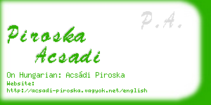 piroska acsadi business card