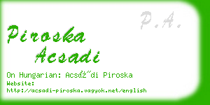 piroska acsadi business card